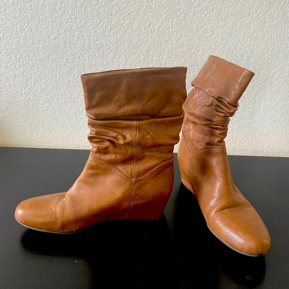 Franco Sarto Wedge Scrunch Booties Size 8.5